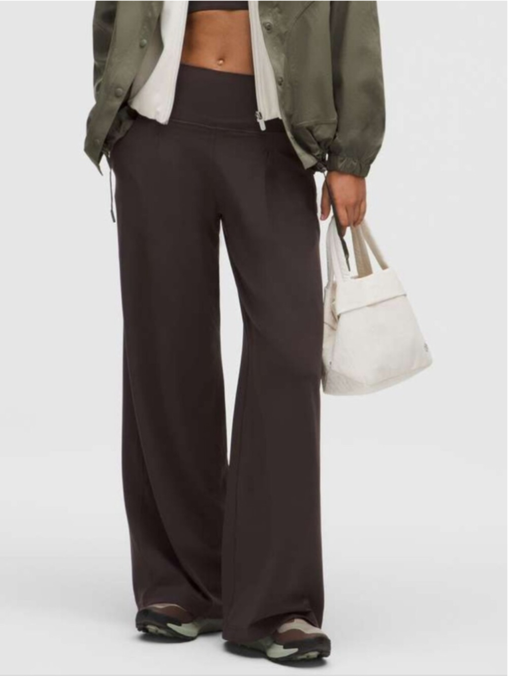 Lululemon Align Palazzo Pleated Pants Sequoia Brown Sz 10 Wide Leg 2025